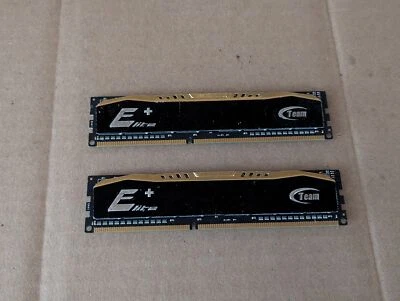 LOT OF 2 TEAM ELITE+ 8GB TPD38G1600HC11BK  DDR3 1600MHZ CL11 GAMING RAM B6-3(14) - Image 1 of 4
