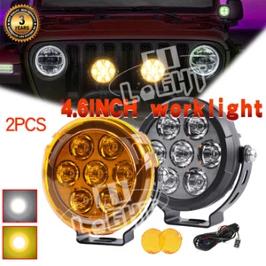 Colight 2X 4.5"Inch LED Work Light Spot Pods DRL Amber Turn Signal Light+Covers - Picture 1 of 13