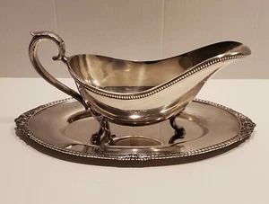 Vintage International Silver Kingsbury Gravy Boat Tri Footed 8.5" EPNS 5913 - Picture 1 of 12