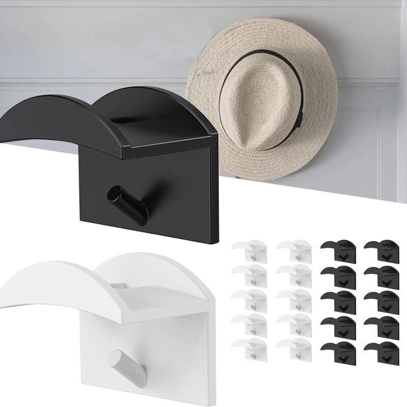 8 Selbstklebende Cap-Halter Für Die Wand – Schwarz, Minimalistisch, Zur Aufbewahrung Von Mützen & Mehr