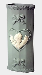 Schafer and Vater Wall Pocket - ArtNouveau Woman with Bows &Roses Cameo Vase - Picture 1 of 10