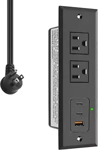 Regleta empotrada con dos puertos USB-C, carga rápida - Picture 1 of 12