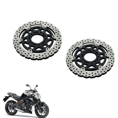 Rotor de disco de freno negro nuevo izquierdo y derecho para Kawasaki Versys 650 2007-2014 Foto 1 de 4
