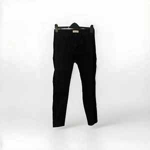 Madewell Jeans Black Velvet Tuxedo Stripe Denim 9'' High Rise Skinny Sz 29 - Picture 1 of 7