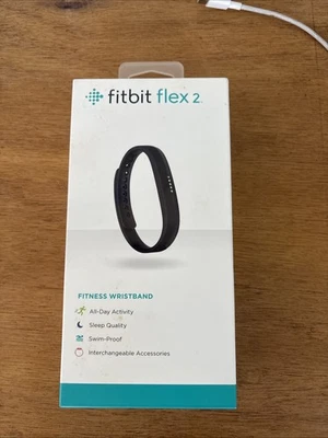 Fitbit Flex 2 Health Activity Tracker Bluetooth S & L Band New Open Box Black - Image 1 of 4
