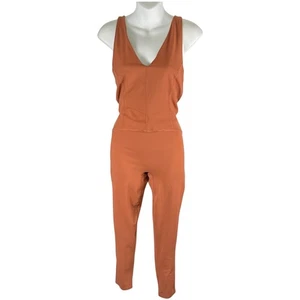 Free People Movement Never Better Jumpsuit in Terracotta V-Neck NWOT Medium  - Picture 1 of 9