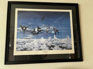 RARE WWII FRAMED PRINT A RIC DRUET "PURPLE HEART CORNER” LIMITED EDITION SIGNED - Picture 1 of 5