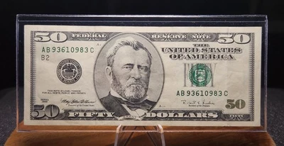 Series 1996 - $50 Dollar Note - Ulysses S. Grant - AB 93610983 C - Image 1 of 4
