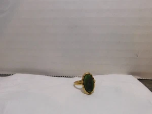 Anillo Vintage Sarah Coventry Oro Relleno Jade Ovalado BONITO! - Imagen 1 de 5