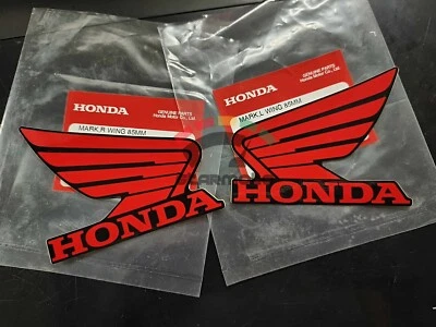 2 PIEZAS PARA HONDA ALA PEGATINA TANQUE DE COMBUSTIBLE ACEITE CALCOMANÍA EMBLEMA CARENADO ROJO - ฺNEGRO 85 mm Foto 1 de 4