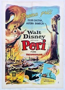 EIN WAHRES LEBEN FANTASY PERRI WALT DISNEY 1957 SELTENES EXYUGO FILMPLAKAT - Bild 1 von 2
