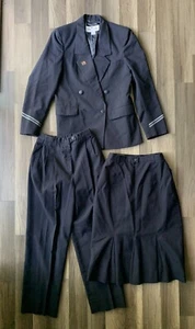 Vtg United Airlines Flight Attendant Suit 3 Pieces Sz 8P 6P Fashionaire Cosplay - Picture 1 of 23