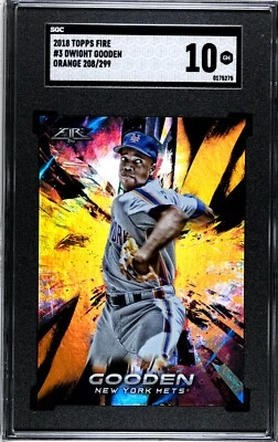 2018 Topps Fire #3 Dwight Gooden ORANGE /299 SGC 10 GEM MINT - Image 1 of 2