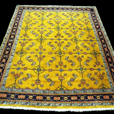 Tapis Orient Gabbeh 197 X 165 CM Loribaft Jaune Or Tapis Persan Fait Main - Photo 1/4