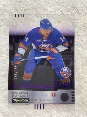 2023-24 UD Synergy William Dufour RC 149/199 Purple Cranked Up Rookie #CR-WD NY - Image 1 of 2