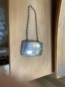 Vintage Sterling Silver Stieff Williamsburg Restoration Sherry Decanter Label - Picture 1 of 8