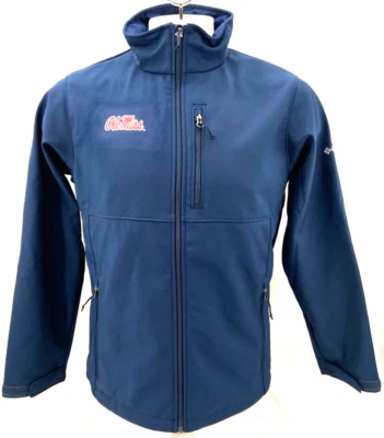 NEW Ole Miss Rebels Columbia Ascender Fleece Lined Full Zip Jacket Navy Men's M - Image 1 of 4