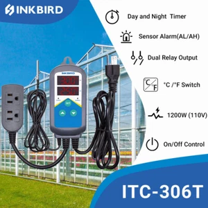 Inkbird Temperature Controller Digital Heater Thermostat 306T Dual Output Timer - Picture 1 of 14