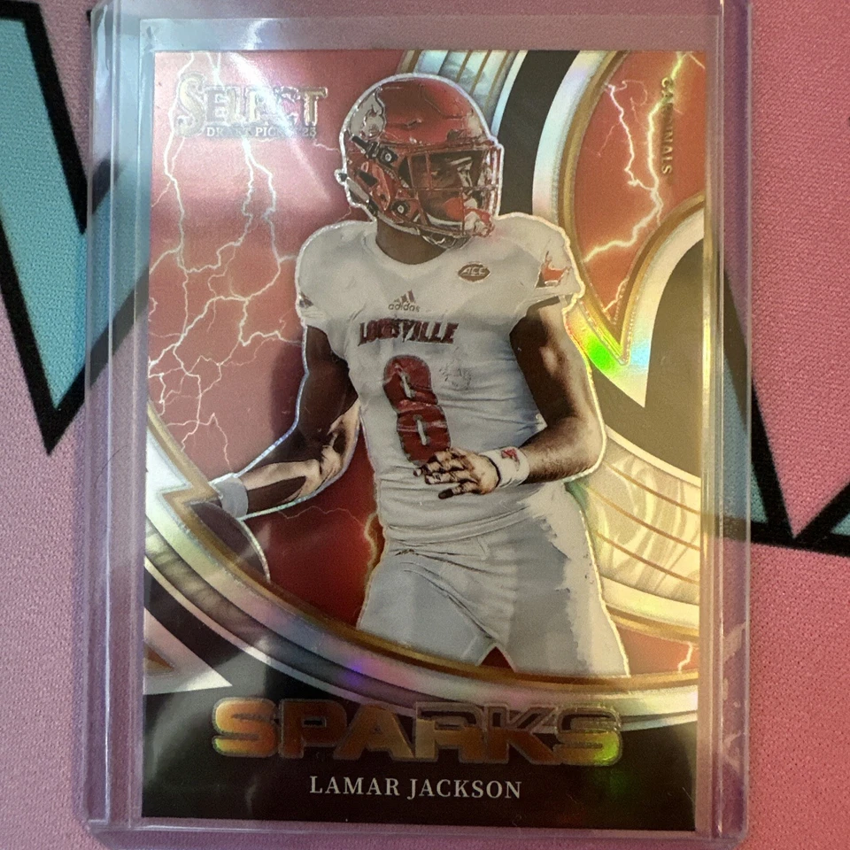 2023 Panini Select Draft Picks Lamar Jackson Silver Prizm Sparks Louisville - Image 1 of 2