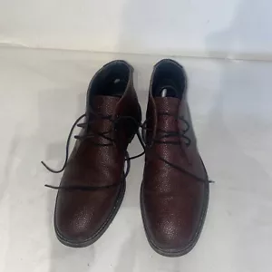 CALVIN KLEIN MENS BURGUNDY DESERT BOOTS LEATHER ANKLE BOOTS Uk 9 Eur 43 Ref Ba14 - Picture 1 of 8