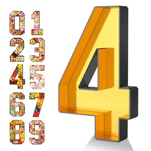 13.78" Gold Black Fillable Cardboard Number 4 Tray Charcuterie Party Decoration - Picture 1 of 7