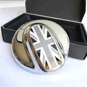 union jack BLK / Chrome Gas Fuel Cap Cover For MINI Cooper S R55 R56 - Picture 1 of 4
