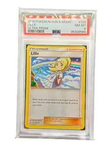 PSA 8 Lillie 125/156 SM Ultra Prism Pokemon Card - Bild 1 von 1