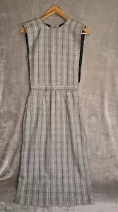 Vintage Collectables Australia Pinafore Dress 80s Grey Check Size 10 Button - Picture 1 of 11