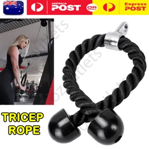 Tricep Rope Multi Gym Pull Down Arm Training Fitness Cable Pulley Attachment AU - Picture 1 of 11