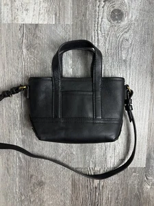 J. CREW MINI MONTAUK LEATHER MICRO CROSSBODY TOTE PURSE BAG BA140 BLACK *NWT* - Picture 1 of 11