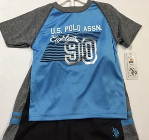 USPolo Assn Boys Athletic 2pc Shorts & Shirt Outfit  Size 3T NWT - Picture 1 of 2