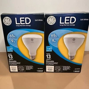 Pack of 2 GE LED 65W Soft White Bulbs BR30 650 Lumens - Picture 1 of 2