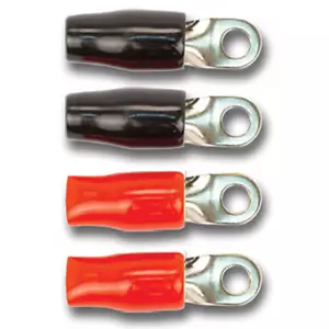Stinger SPT5144 Chrome 4 Gauge Ring Terminal With 1/4" Hole (2 Red 2 Black) 4Pcs - Picture 1 of 1