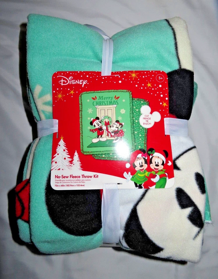 KIT de manta polar sin coser Disney Mickey Mouse Minnie Navidad 72 x 60 Foto 1 de 4