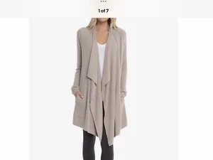 NEW Barefoot Dreams CozyChic Lite Island Wrap Cardigan-Pewter/Silver L/XL - Picture 1 of 3