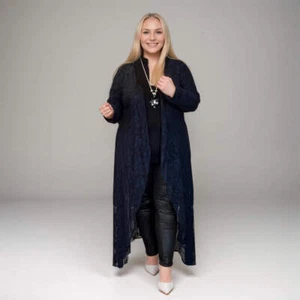 ROCKTHOSECURVES WOMENS JACKET LONG LACE DUSTER WATERFALL CARDIGAN PLUS SIZE - Picture 1 of 10
