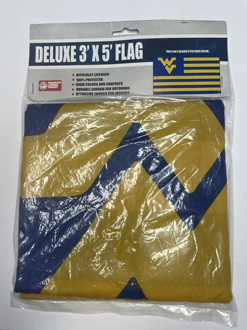 NEW WEST VIRGINIA MOUNTAINEERS 3'X5' FLAG BANNER DELUXE OFFICIALLY LICENSED NIP Cover