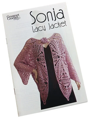 Sonja Lacy Jacket crochet pattern, quick to make triangle lace motif design - Image 1 of 3