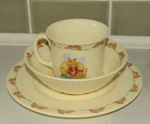 Royal Doulton Bunnykins Children’s Set 3 Piece Bowl, Cup, And Plate - Picture 1 of 7