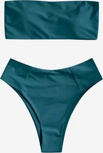 ZAFUL Set bikini donna a fascia taglio alto senza spalline GRANDE - Foto 1 di 10