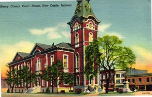 Henry County Court House New Castle Indiana Vintage Divided Back Postcard - Bild 1 von 2