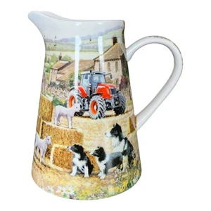 Collie Sheep Fine China Jug Boxed Puppies Red Tractor Lambs Farmhouse Gift - Picture 1 of 6