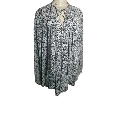  Chicos 3 животных печати драпированный блузка шифоновое галстук шеи длинные рукава пуловер  - Изображение 1 из 4