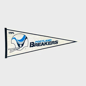 Vintage 1982 Portland Breakers Blue & White USFL Football Pennant - Picture 1 of 4