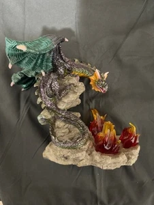 Calentador de tarta de cera de aceite perfumado dragón con figura de vela de tealight y cuenco de vidrio fantasía - Imagen 1 de 3