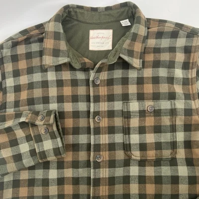 Men’s Flannel Jacket XL Green Brown Weatherproof Brand Lightweight - Image 1 of 4