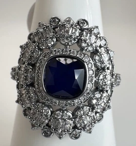 Size 9 Bomb Party Sept Ring - RG76487 Let The Sky Speak - Sapphire on Hematite - Picture 1 of 5
