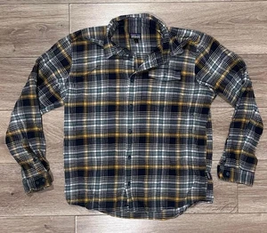 Men’s Patagonia Flannel Shirt - Size Medium, Yellow/Blue - Picture 1 of 6