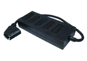 World of Data® 5 Way Scart Splitter - Premium Quality 0.5m Lead - 21-pin Scart - Afbeelding 1 van 1