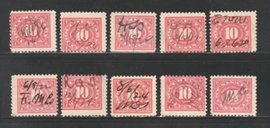 Scott # R234, Used, 10¢ Documentary, Better Manuscript Cancels, 10 Different - Picture 1 of 2